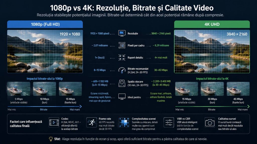 1080p vs 4K diagrama