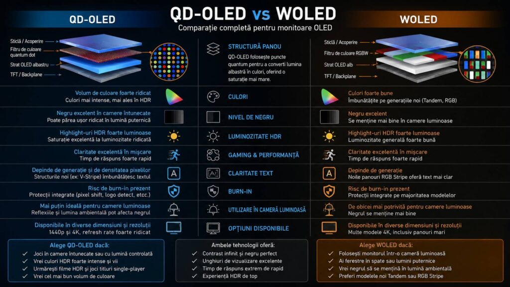 monitor QD-OLED vs WOLED diagrama