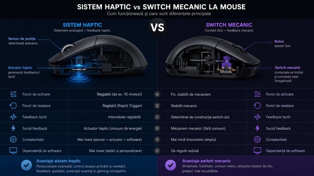 sistem haptic vs switch mecanic la mouse diagrama