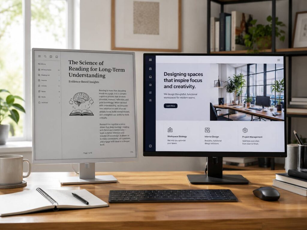 Monitor e-paper vs LCD: ce alegi pentru muncă, citit și utilizare zilnică?